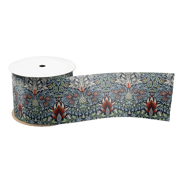 Ruban En Satin William Morris Snakeshead Floral Classique Botaniq (Bobine)