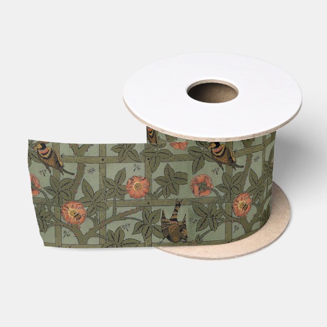 Ruban En Satin William Morris Trellis Wallpaper Art (Bobine)