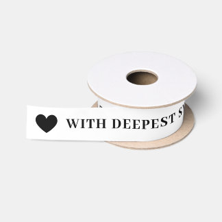 Ruban En Satin With Deepest Sympathy White Ribbon