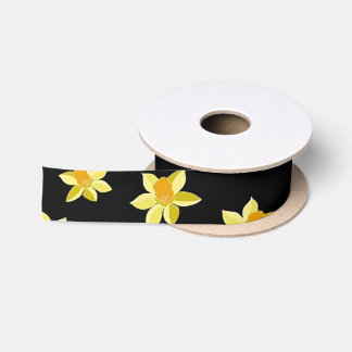 Ruban En Satin Yellow daffodil flowers seamless