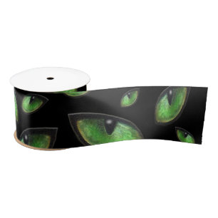 Ruban En Satin Yeux de chats verts,