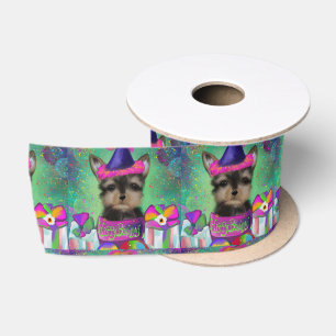 RUBAN EN SATIN YORKIE POO ANNIVERSAIRE