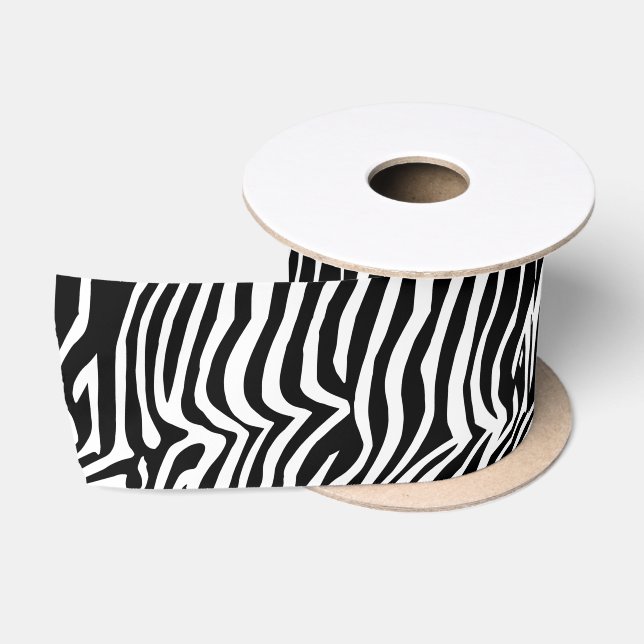 Ruban En Satin Zebra skin motif (Bobine)