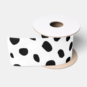 Ruban En Satin Zones de guépard noir et blanc