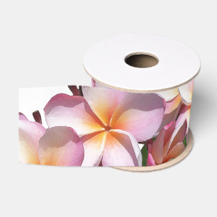 Ruban floral de gros-grain de fleurs de Plumeria