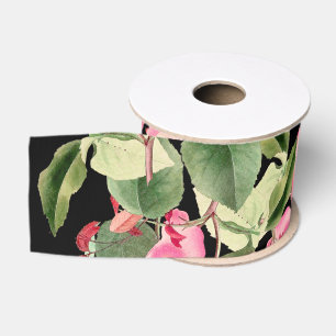 Ruban floral de gros-grain de fleurs de rose de