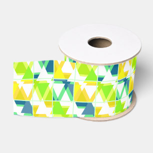 Ruban Gros-grain Abstrait vert jaune