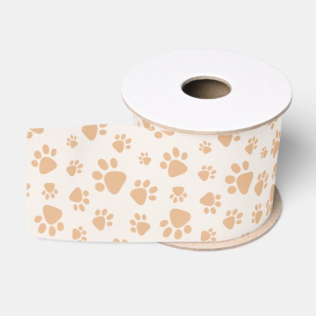 Ruban Gros-grain Adorable Dog Paw Print (Bobine)