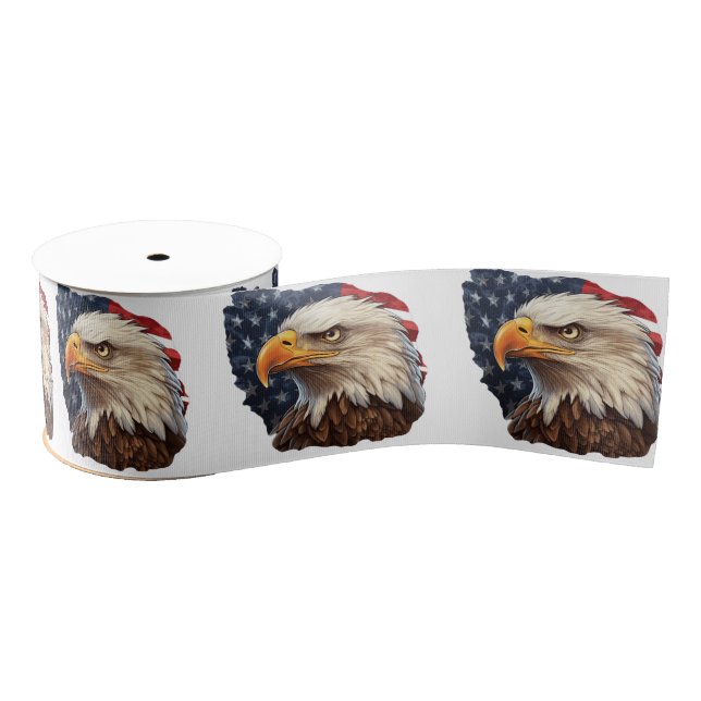 Ruban Gros-grain Aigle à drapeau américain (Bobine)