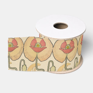Ruban Gros-grain Alphonse Mucha Papiers Peints Floraux Art Nouveau 