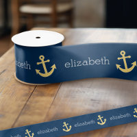 Ancre nautique avec Motif de Navy Jaune Chevron