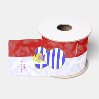Ruban Gros-grain Ange Blond Drapeau Grec Rouge et Blanc Personnalis
