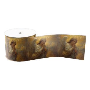 Ruban Gros-grain Ange priant - Occasions religieuses doré