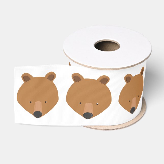 Ruban Gros-grain Animal mignon du visage de l'ours (Bobine)