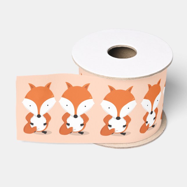 Ruban Gros-grain Animal Motif de magret Fox (Bobine)