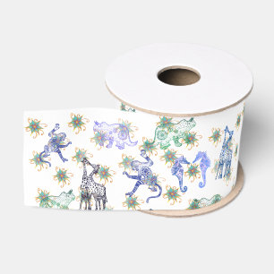 Ruban Gros-grain Animaux Mandala
