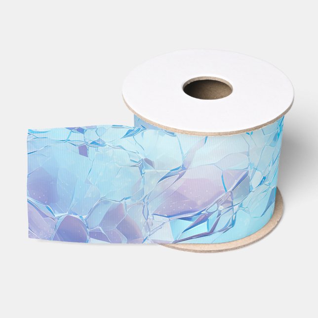 Ruban Gros-grain Aqua Blue Purple Ice Neige Noël (Bobine)