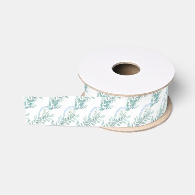 Ruban Gros-grain Aquarelle Blue Bow Garland Noël (Bobine)