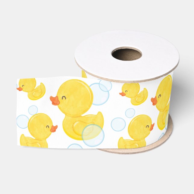 Ruban Gros-grain Aquarelle caoutchouc Ducky (Bobine)
