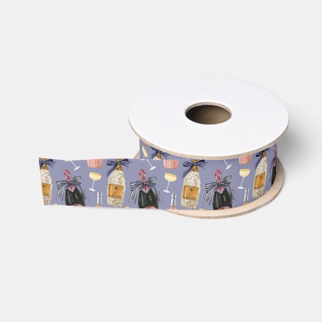 Ruban Gros-grain Aquarelle Champagne français (Bobine)