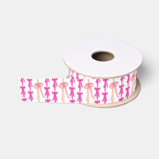 Ruban Gros-grain Aquarelle Coquette rose (Bobine)
