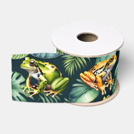 Ruban Gros-grain Aquarelle de grenouilles