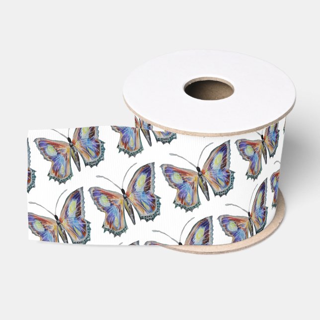 Ruban Gros-grain Aquarelle de papillon (Bobine)