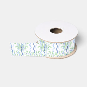 Ruban Gros-grain Aquarelle Grandmillennial Verdure