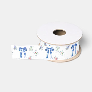 Ruban Gros-grain Aquarelle Mahjong Carreaux et vaches