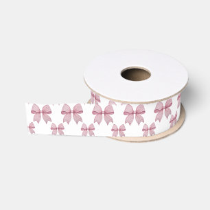 Ruban Gros-grain Aquarelle rose En vichy Bow