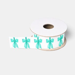 Ruban Gros-grain Aquarelle Turquoise Coquette Bows
