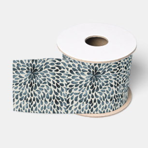Ruban Gros-grain Aquarelles bleu néon