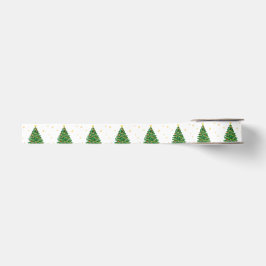 Ruban Gros-grain Arbre cadeau Aquarelle Joyeux ruban de Noël