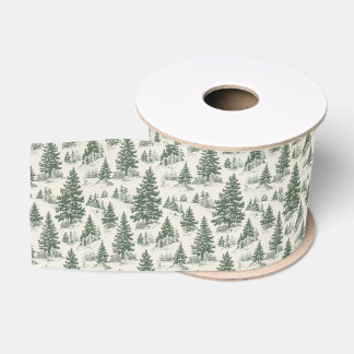 Ruban Gros-grain Arbre de Noël Toile De Jouy Green
