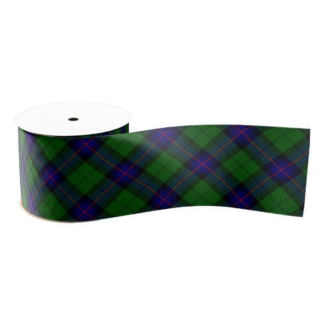Ruban Gros-grain Armstrong tartan bleu et vert plaid (Bobine)