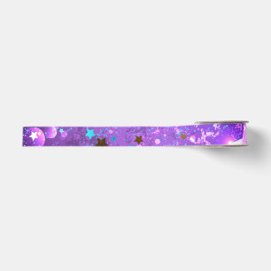 Ruban Gros-grain Arrière - plan de feuille violet avec étoiles