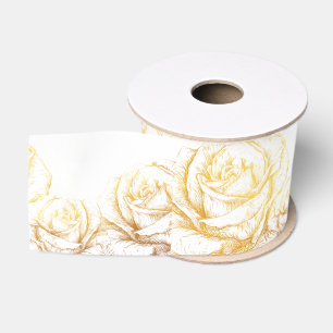 Ruban Gros-grain Arrière - plan personnalisé Roses Vintages Floral 