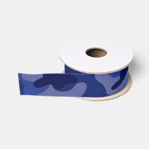 Ruban Gros-grain Aventure sportive camouflage bleu plaisir