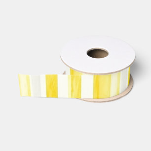 Ruban Gros-grain Baby Shower aux Rayures Jaune Citron 