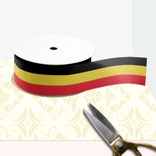 Ruban Gros-grain Baguette de couleurs belges, Belgique /sports