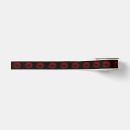 Ruban Gros-grain Baiser Lèvres rouge Lèvres noir Valentine nuptiale
