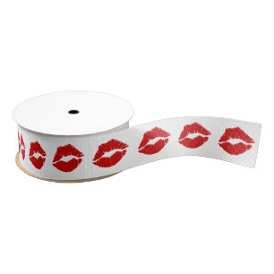 Ruban Gros-grain Baiser rouge de lèvre