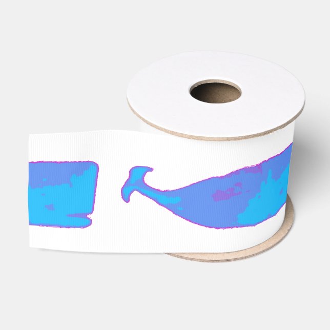 Ruban Gros-grain baleine bleue sur toute couleur (Bobine)