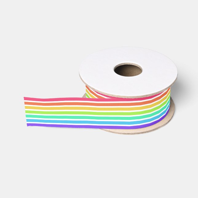 Ruban Gros-grain Bandes arc-en-ciel lumineuses (Bobine)