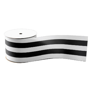 Ruban Gros-grain Bandes noir et blanc