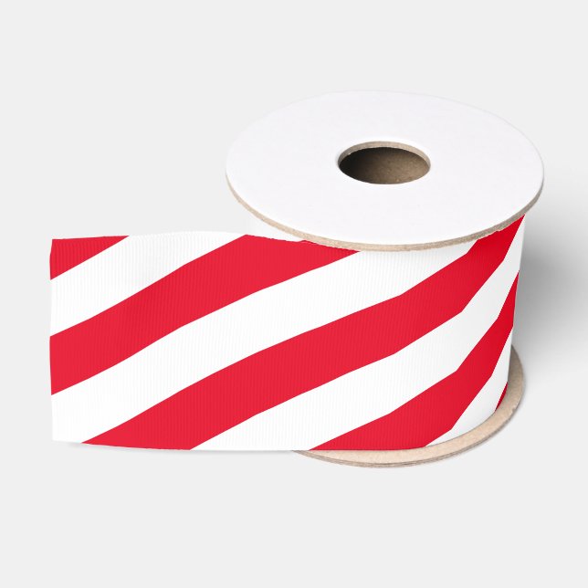 Ruban Gros-grain Bandes rouges et blanches (Bobine)