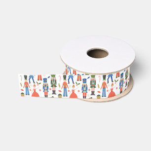 Ruban Gros-grain Basse Noisette Ballet Motif Noël