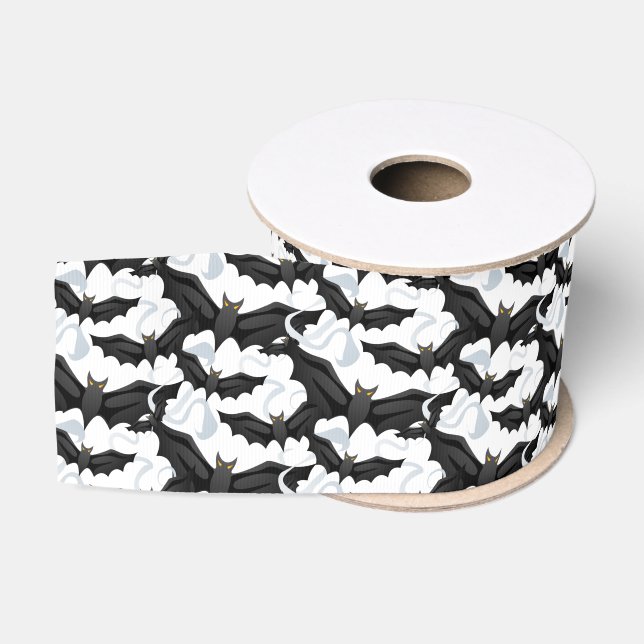 Ruban Gros-grain Bats à ruban à grains de Grosgrain - Halloween (Bobine)