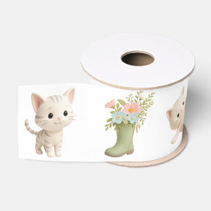 Ruban Gros-grain Bébé Chat Parfait Fille Kitten Baby Shower