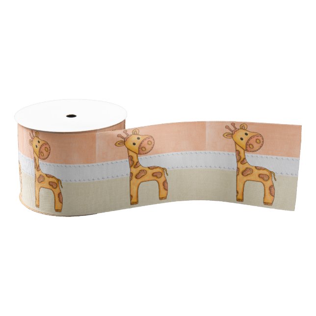 Ruban Gros-grain Belle girafe de bébé (Bobine)